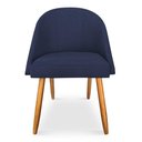 Ver imagem 4 de Kit 6 Cadeiras de Jantar Bela Veludo Azul Marinho Pés Palito Castanho - Pallazio