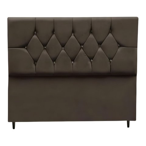 Cabeceira Estofada Cama Box Solteirão 100 cm Suede Ayla:Marrom