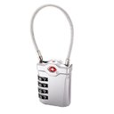 Ver imagem 4 de Cadeado TSA Código Segredo 4 Dígitos Haste Flexível Curvo Cabo Aço Trancar Portas Mochila - Cinza cl