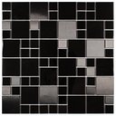 Ver imagem 1 de Kit 0,44m² Pastilha de Meta AX14 29,8cm x 29,8cm Preto/Cinza Glass Mosaic