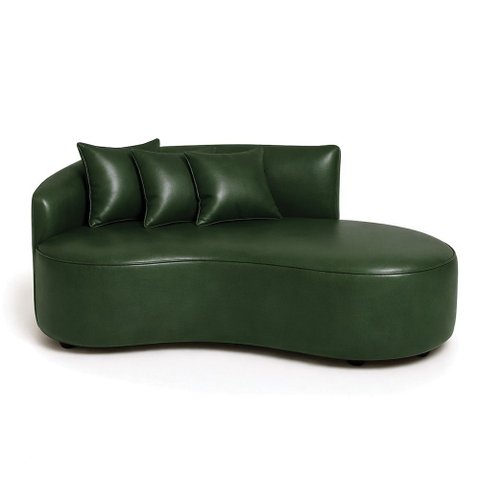 Sofá 4 Lugares Orgânico 220 Cm Morgan Sintético Pu Verde D03 - D'rossi