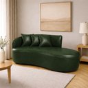 Ver imagem 3 de Sofá 4 Lugares Orgânico 220 Cm Morgan Sintético Pu Verde D03 - D'rossi