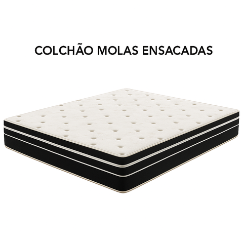 Colchão de Molas Ensacadas King Size 1,98x2,03x24cm – Conforto Individual e Alta Qualidade