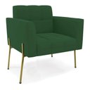 Ver mais imagens de Sofá Namoradeira e Poltrona Base Pé de Ferro Dourado Elisa Veludo Verde D03 - D'Rossi