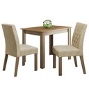 Ver imagem 2 de Conjunto Sala de Jantar Mesa Tampo de Madeira 2 Cadeiras Rustic/imperial Lídia Madesa