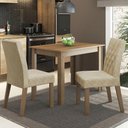 Ver imagem 1 de Conjunto Sala de Jantar Mesa Tampo de Madeira 2 Cadeiras Rustic/imperial Lídia Madesa