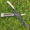 Faca D'avila Forjada em Aço Damasco Churrasco Integral 10" Cabo Osso de Búfalo Anilina - 8