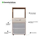 Ver imagem 3 de Armário de Cozinha Multiuso Luna 60cm com 02 Portas e Nicho Integrado Savana Off White - Desk Design