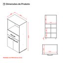 Ver imagem 4 de Armário de Cozinha Multiuso Luna 60cm com 02 Portas e Nicho Integrado Savana Off White - Desk Design