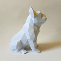 Bulldog Francês Sentado Decorativo - 20 Cm Altura -Toque 3D: Branco - 2
