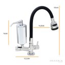 Ver imagem 5 de Torneira Com Filtro Cozinha Mesa Duplo Jato Gourmet Black