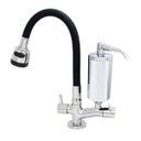 Ver imagem 1 de Torneira Com Filtro Cozinha Mesa Duplo Jato Gourmet Black