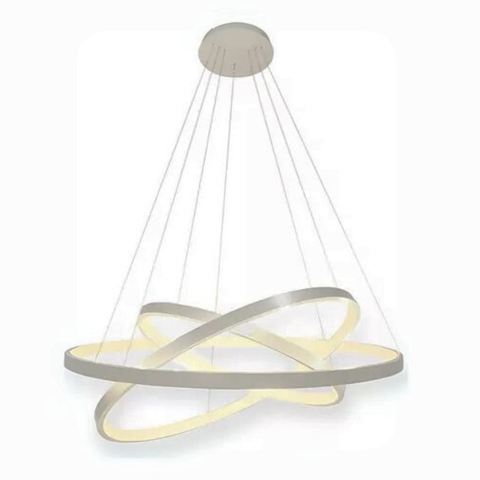 Lustre Pendente 3 Arcos Led 60w 3200k Prata Domum