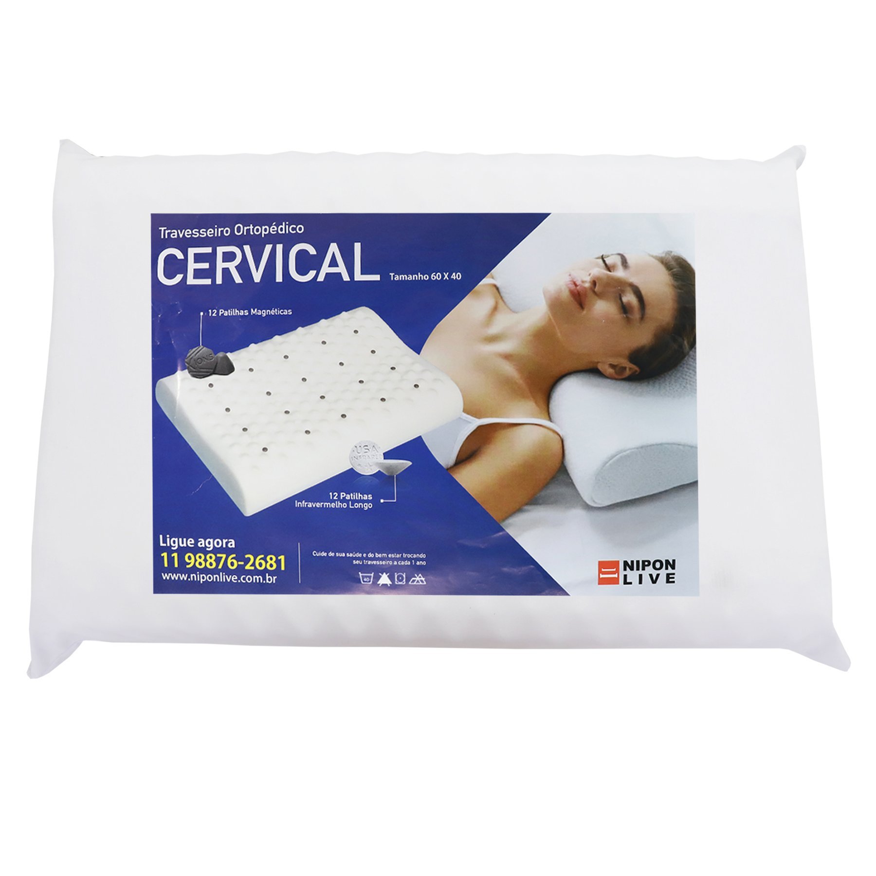 Travesseiro Cervical Pillow Magnético Terapêutico Top - 1