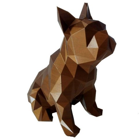 Bulldog Francês Sentado Decorativo - 10 Cm Altura -Toque 3D: Bronze