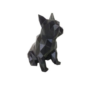 Bulldog Francês Sentado Decorativo - 10 Cm Altura -Toque 3D: Preto