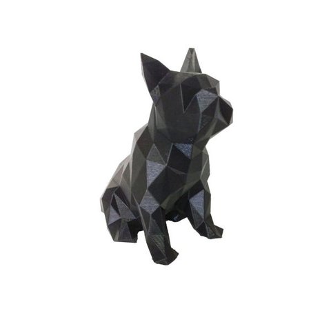 Bulldog Francês Sentado Decorativo - 10 Cm Altura -Toque 3D: Preto