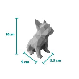 Bulldog Francês Sentado Decorativo - 10 Cm Altura -Toque 3D: Cinza - 2