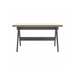 Escrivaninha Mesa para Computador com Tampo de Vidro Carvalho com Grafite 135cm - D'Rossi - 2