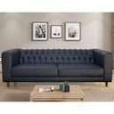 Ver imagem 2 de Sofá Ravena 2 Lugares Couro Preto A101 2,00M Pés de Madeira