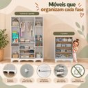Ver imagem 6 de Quarto de Bebê Completo com Berço Americano 3 em 1 e Colchão Incluso Flor Multimóveis MP4946
