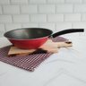 Frigideira Wok Oriental Antiaderente 24cm Essencial Vermelho com Cabo Multiflon - 2