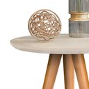 Ver imagem 2 de Mesinha Redonda Apoio Retro Pés de Madeira: Off White
