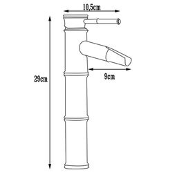 Torneira Vintage Retro de Bambu para Banheiro de Luxo Cuba Pia com Função Água Cascata Misturador Mo - 6