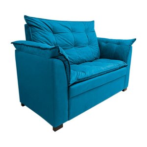 Sofá Namoradeira Dandara 2 Lug Decorativa Para Sala Suede:Azul Royal