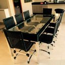 Ver imagem 2 de Jogo 8 Cadeiras e Mesa Haiti em Alumínio para Cozinha e Edícula Trama Original