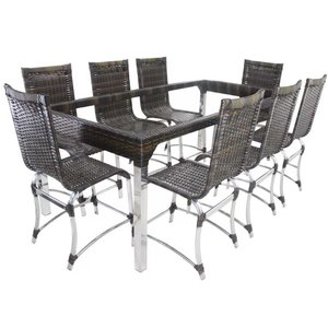 Jogo 8 Cadeiras e Mesa Haiti em Alumínio para Cozinha e Edícula Trama Original