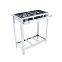 Ver imagem 1 de Fogão a Gás Extra Inox Cozinha Industrial 2 Bocas 1 Simples 1 Dupla com Espera Forno Ei2 - Venâ