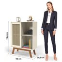 Ver imagem 3 de Aparador Bar Rattan Alto Off White Ofertamo Móveis Sala