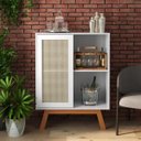 Ver imagem 2 de Aparador Bar Rattan Alto Branco Ofertamo Móveis Sala