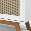 Ver imagem 3 de Mesa de Cabeceira Rattan Com Porta Deslizante Branco Ofertamo