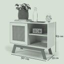 Ver imagem 4 de Mesa de Cabeceira Rattan Com Porta Deslizante Branco Ofertamo