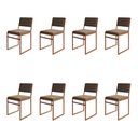 Ver imagem 1 de Kit 8 Cadeiras Industrial Isa Veludo Marrom Base Cobre para Mesa Sala Cozinha - Cobre/marrom