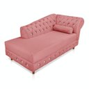 Ver imagem 1 de Divã Chesterfield 1,65M Capitonado com Strass Suede D'Rossi - Rose