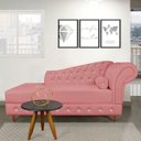 Ver imagem 6 de Divã Chesterfield 1,65M Capitonado com Strass Suede D'Rossi - Rose