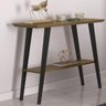 Aparador Davi 90x30 Tampo Mdf 30mm Freijó/pés Madeira Preto Ofertamo - 2