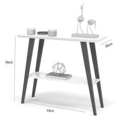 Aparador Davi 90x30 Tampo Mdf 30mm Freijó/pés Madeira Preto Ofertamo - 4