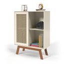 Ver imagem 1 de Mesa de Cabeceira Alta Rattan Mdf Off White Ofertamo Quarto