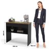 Mesa Aparador Escritório 1 Gaveta Max 90 Preto Fosco/Freijo - 4