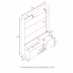 Home Maraú Tv até 55 Polegadas com 2 Portas e Prateleira Permobili - Off White/savana - 6 Home Maraú Tv até 55 Polegadas com 2 Portas e Prateleira Permobili - Off White/savana - 6