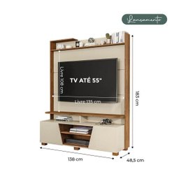 Home Maraú Tv até 55 Polegadas com 2 Portas e Prateleira Permobili - Off White/savana - 5 Home Maraú Tv até 55 Polegadas com 2 Portas e Prateleira Permobili - Off White/savana - 5