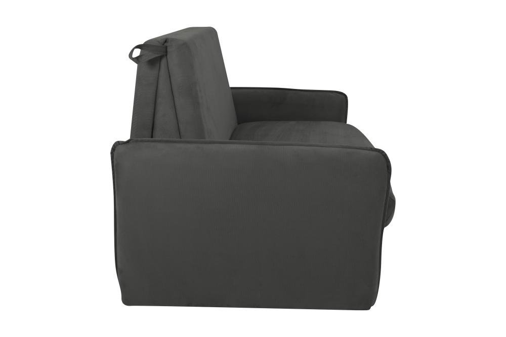 Sofá Cama para Sala de Estar Zaia com Baú Suede Matrix - Cinza - 3