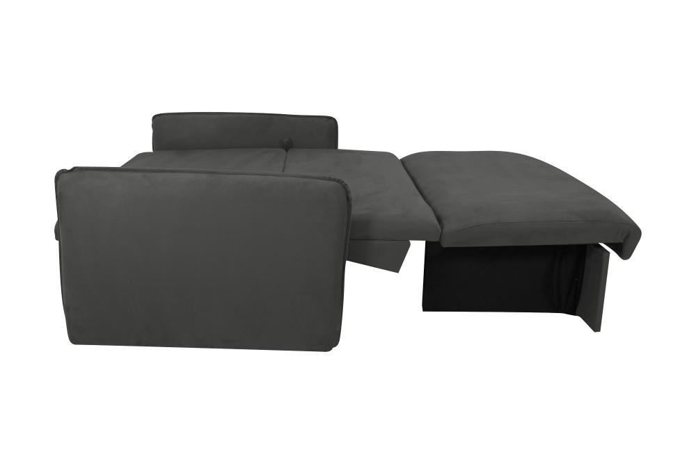 Sofá Cama para Sala de Estar Zaia com Baú Suede Matrix - Cinza - 5