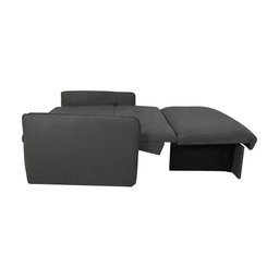 Sofá Cama para Sala de Estar Zaia com Baú Suede Matrix - Cinza - 5