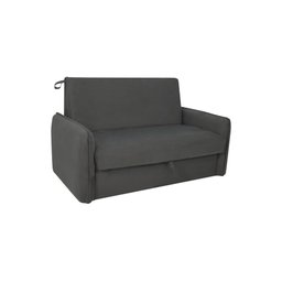 Sofá Cama para Sala de Estar Zaia com Baú Suede Matrix - Cinza - 2