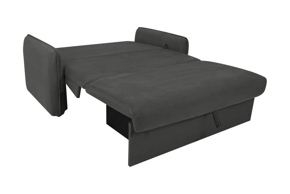 Sofá Cama para Sala de Estar Zaia com Baú Suede Matrix - Cinza - 4